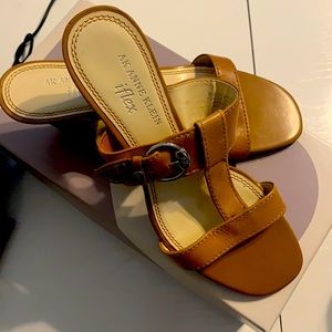 Anne Klein Slide Sandals, small heel. Size 6.5